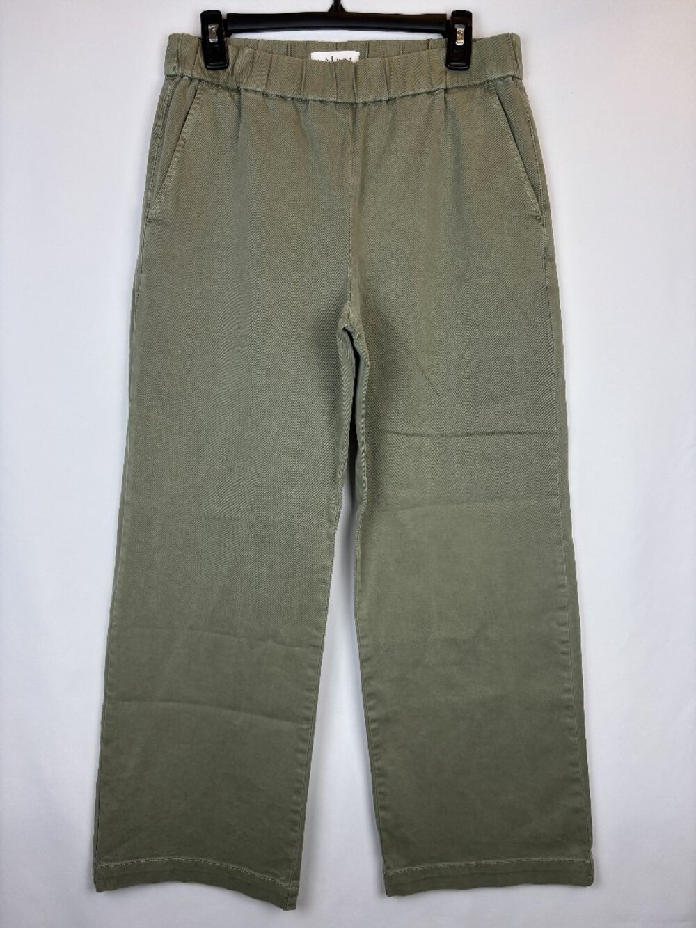 Medium Velvet Graham & Spencer Green Wide Leg Pants Pull On Trousers Soft Cotton